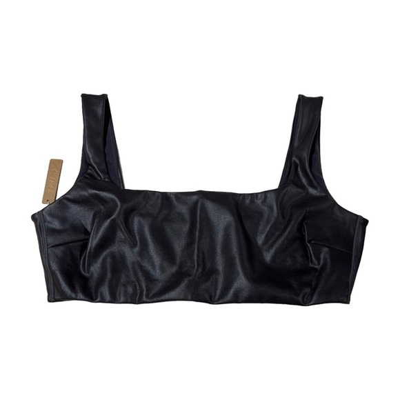 NWT SKIMS Faux Leather Bralette Soot 2X - Picture 6 of 9